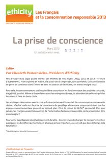 Les Français  et la consommation responsable - Etude Ethicity 2013 