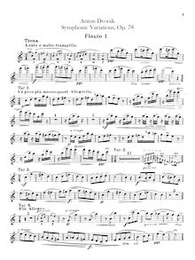 Partition flûte 1, 2/Piccolo, symphonique Variations, Symfonické variace
