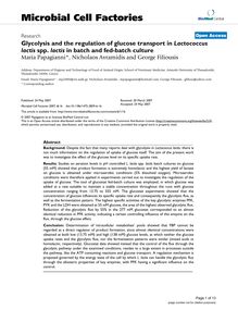 Glycolysis and the regulation of glucose transport in Lactococcus lactisspp. lactisin batch and fed-batch culture