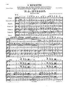 Partition complète, 4 menuets, Mozart, Wolfgang Amadeus par Wolfgang Amadeus Mozart