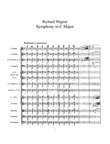 Partition complète, Symphony en C, WWV 29, C Major, Wagner, Richard