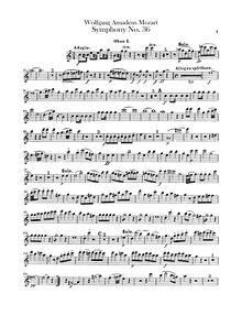 Partition hautbois 1, 2, Symphony No.36, Linz Symphony, C major