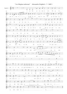 Partition Soprano 2 , partie, Ave Regina coelorum, Poglietti, Alessandro