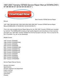 1997-2007 Yamaha YZF600 Service Repair Manual DOWNLOAD