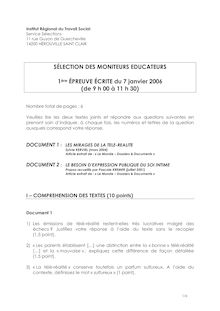 Moniteur-Educateur 2006 Inst. Régional du Travail Social - Basse-Normandie