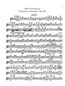Partition flûte 1, 2, Genoveva, Op.81, Schumann, Robert