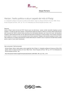 Herzen, l esilio politico e alcuni aspetti del mito di Parigi - article ; n°1 ; vol.146, pg 107-116