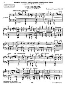 Partition complète, Nis Randers, Op.142, Hummel, Ferdinand