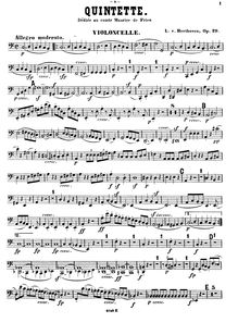 Partition violoncelle, corde quintette No.2, Op.29, C major, Beethoven, Ludwig van