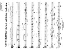 Partition violons II, Concerto pour clarinette et cordes, B-flat major