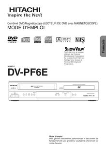 Notice Enregistreur vidéo numérique Hitachi  DV-PF6E