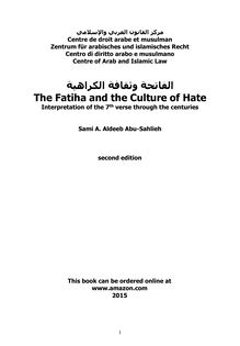 The Fatiha and the Culture of Hate: Interpretation of the 7th verse through the centuries