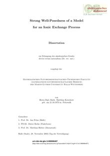 Strong well-posedness of a model for an ionic exchange process [Elektronische Ressource] / von Matthias Kotschote