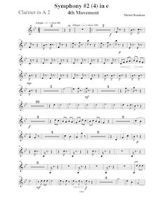 Partition clarinette 2 (A), Symphony No.2, E minor, Rondeau, Michel par Michel Rondeau