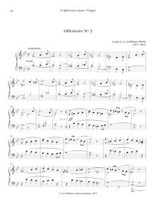 Partition , Offertoire en si bémol majeur, 6 offertoires pour orgue without obligato pédale