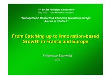From Catching up to Innovation-based Growth in France and Europe