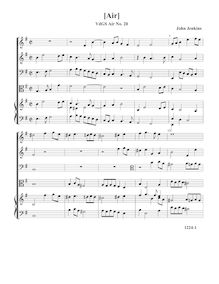 Partition [Air], VdGS No.20 - partition complète (Tr Tr B B O), Airs pour 4 violes de gambe avec orgue