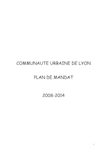 Plan de mandat 2008-2014  pdf - 127 Ko - COMMUNAUTE URBAINE DE ...