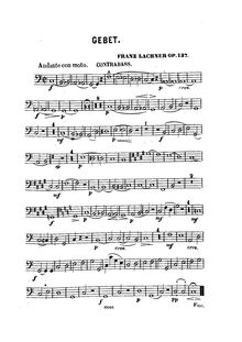 Partition Double basse  (monochrome), Geistliches Lied, Op.137, Gebet