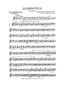 Partition cor/Alto 1/2 (E♭), Marsovia valses, B♭, Blanke-Belcher, Henriette