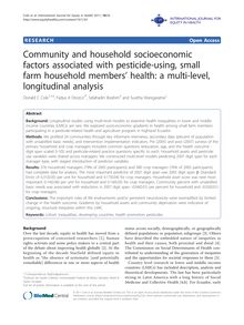 Community and household socioeconomic factors associated with pesticide-using, small farm household members  health: a multi-level, longitudinal analysis