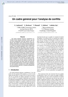 [inria-00292660, v1] Un cadre général pour l analyse de conflits