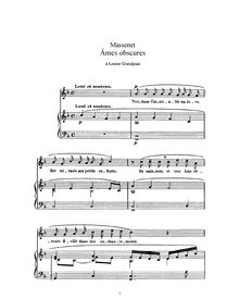 Partition complète (F Major: haut voix et piano), Âmes obscures