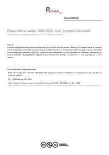 Education nationale 1985-2000. Une prospective-action - article ; n°1 ; vol.23, pg 143-150