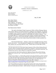  FTC Staff Comment to Representative Elaine Nekritz of the Illinois  General Assembly Regarding House