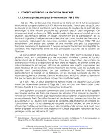 I. CONTEXTE HISTORIQUE : LA REVOLUTION FRANCAISE 1.1. Chronologie ...