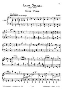 Partition Incomplete Score, Kaiser-Walzer, Strauss Jr., Johann