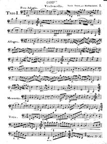 Partition violoncelle, 6 Trios progressives, Op.28, Hoffmeister, Franz Anton
