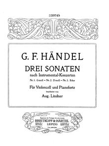 Partition de violoncelle, Concerto Grosso en D minor, HWV 316 par George Frideric Handel