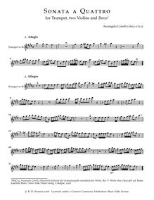 Partition trompette (B♭), Sonata a Quattro, Corelli, Arcangelo
