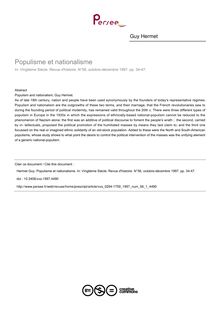 Populisme et nationalisme - article ; n°1 ; vol.56, pg 34-47