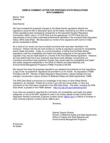 SAMPLE COMMENT LETTER FOR PROPOSED STATE REGULATIONS