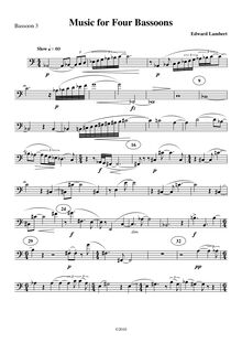 Partition basson 3, Music pour 4 bassons, Lambert, Edward