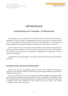 Histoire – Méthodo – La dissertation par l’exemple : la Renaissance