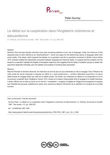 Le débat sur la coopération dans l Angleterre victorienne et édouardienne - article ; n°2 ; vol.16, pg 259-278