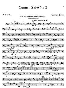 Partition violoncelles, Carmen  No.2, Bizet, Georges