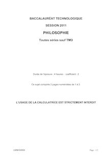 Sujet du bac STG 2011: Philosophie