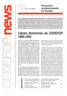 CEDEFOP news . N°.4/15.12.88