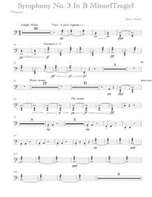 Partition timbales, Symphony No.3,  Tragic , B minor, Mason, Quinn