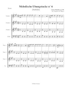 Partition compléte, 28 Melodische übungstücke, Melodic Practice Pieces par Anton Diabelli