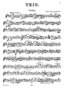 Partition de violon, Piano Trio, D major, Berens, Hermann