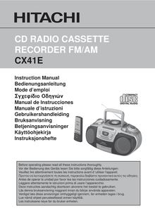 Notice Graveur de CD Radio Cassette Hitachi  CX-41E
