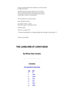 The Landlord at Lion s Head — Complete
