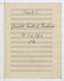 Partition violoncelle 2, 6 corde quintettes, G.325-330 (Op.31), Boccherini, Luigi