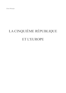 La Cinquième République et l Europe