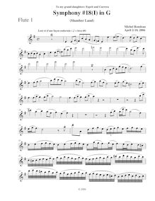 Partition flûte 1, Symphony No.18, B-flat major, Rondeau, Michel par Michel Rondeau